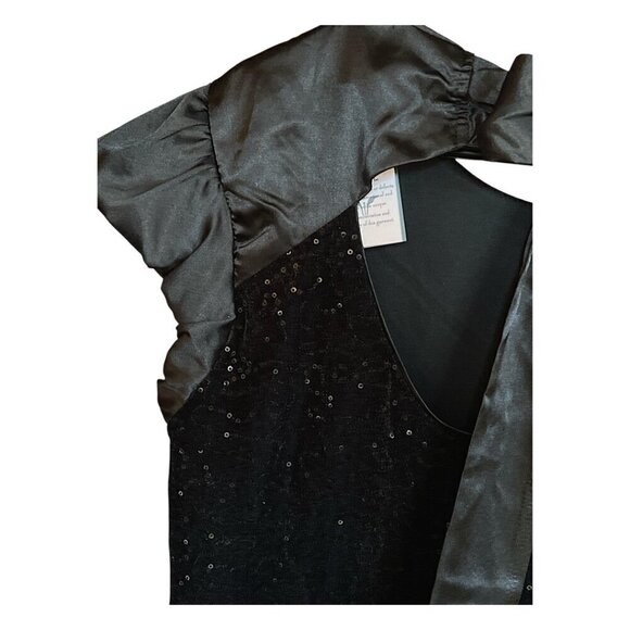 NWT Nanette Nanette Lepore Embroidered Black Velvet Silk Top Back Bow Sz Medium - Picture 13 of 14